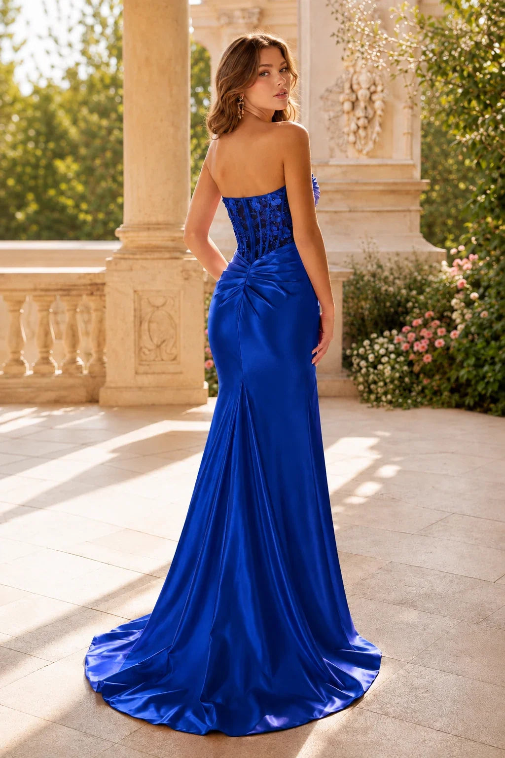 Danica Sweetheart Ruched Mermaid Prom Dress with Slit