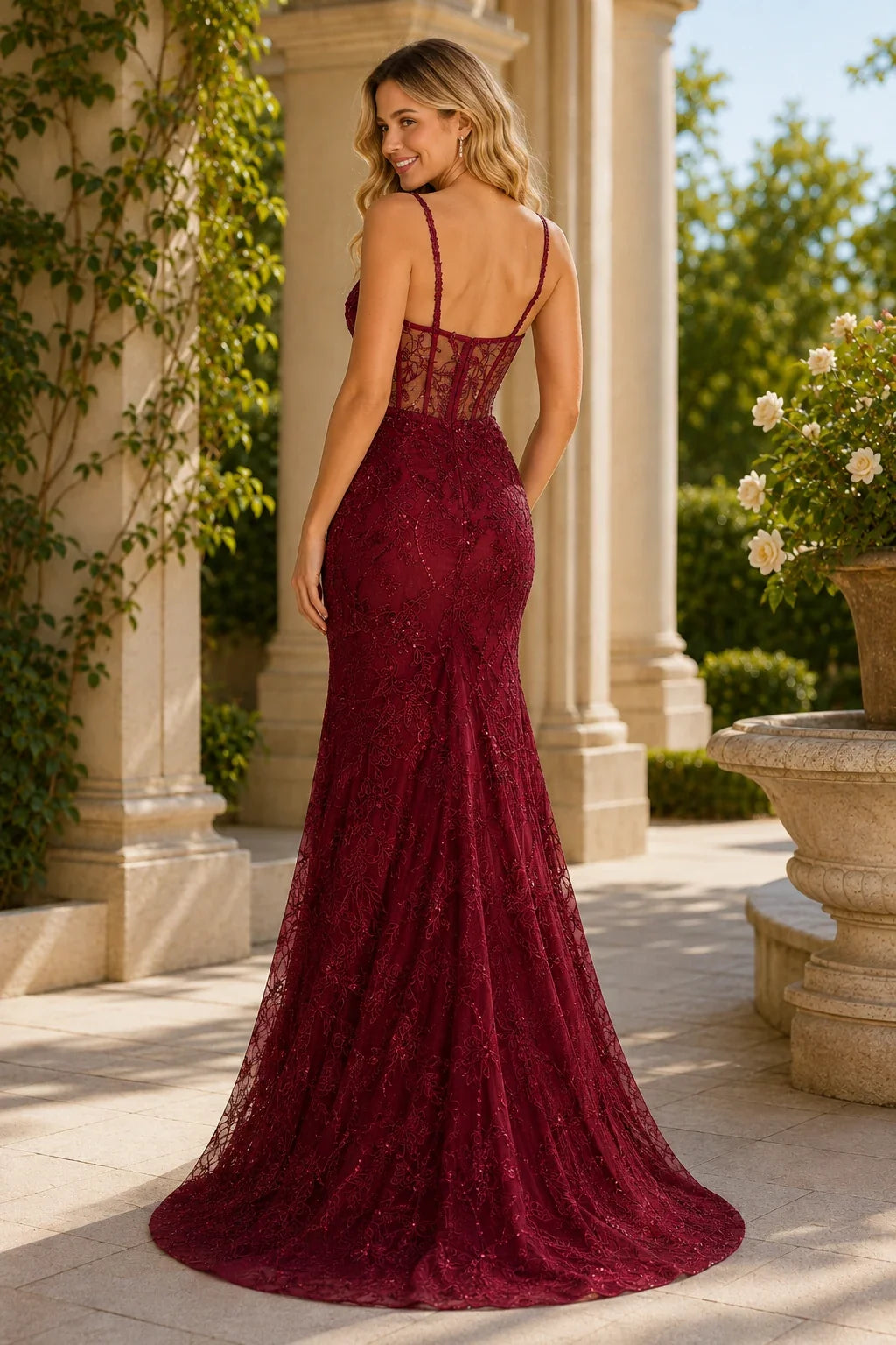 Arabella Beaded Lace Mermaid Prom Dress