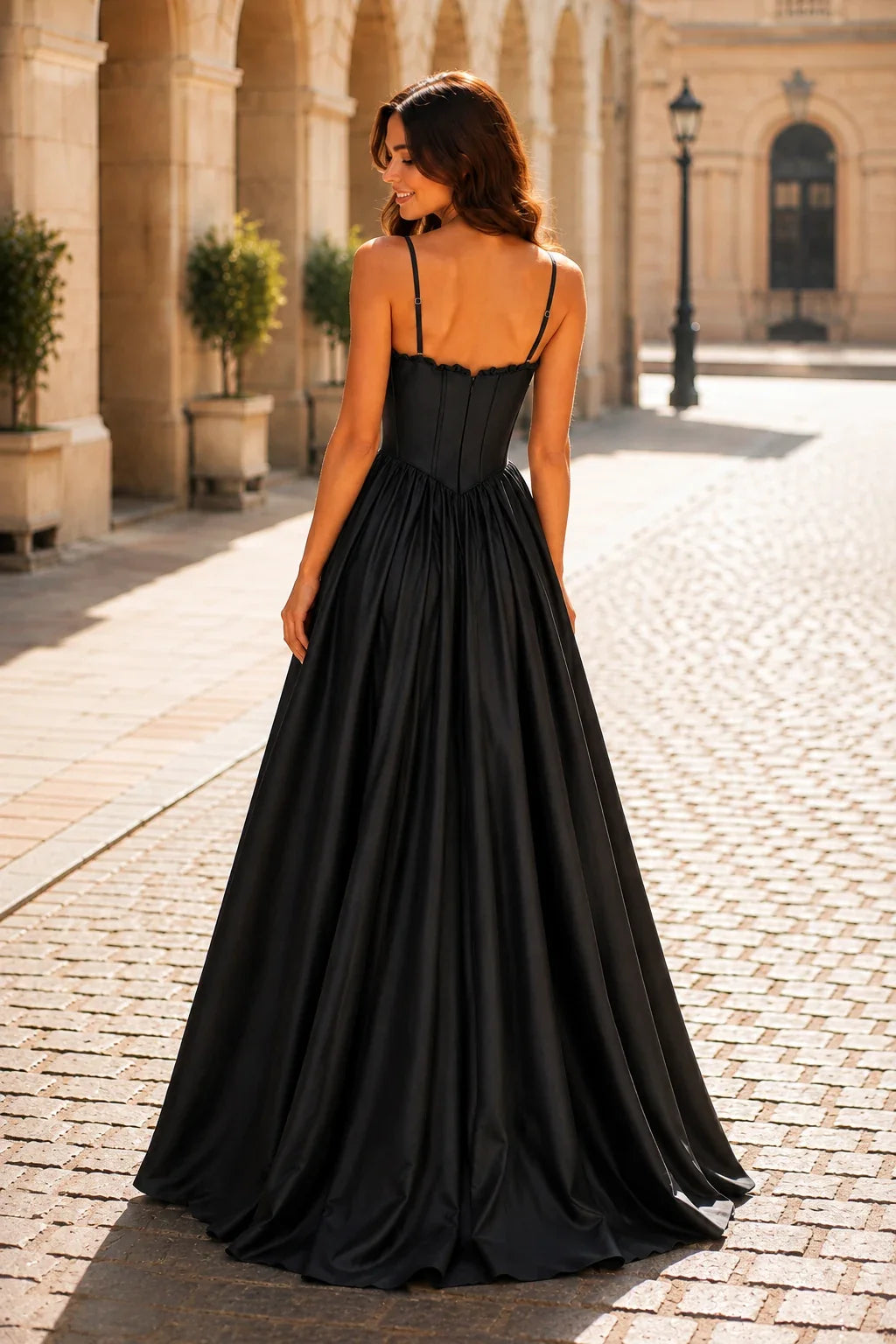 Anastasia Spaghetti-Strap Corset Ball Gown Prom Dress