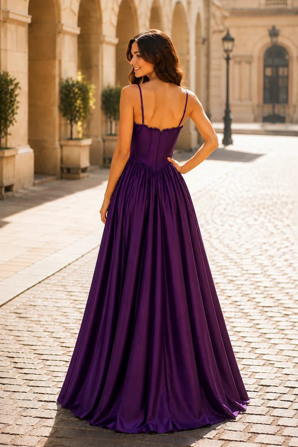Anastasia Spaghetti-Strap Corset Ball Gown Prom Dress