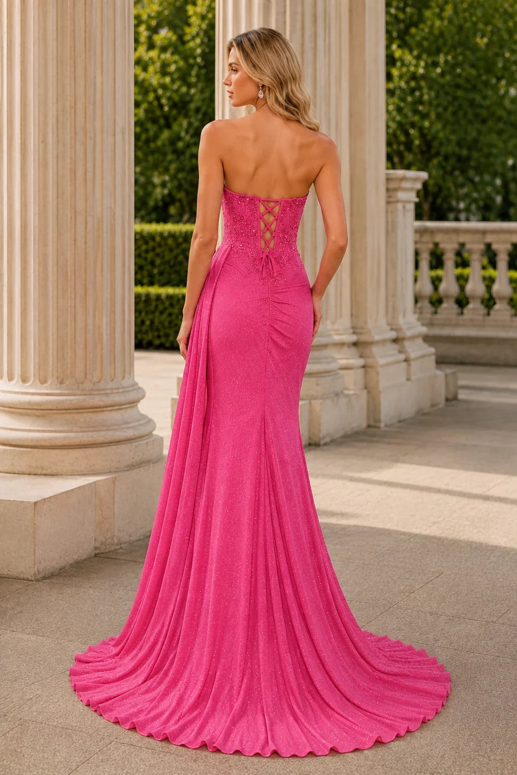 Mirabelle Strapless Corset Mermaid Prom Dress with Slit