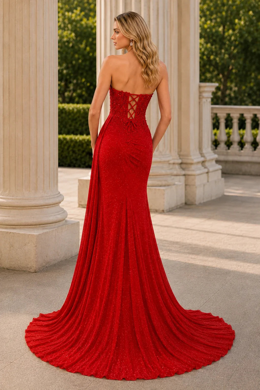 Mirabelle Strapless Corset Mermaid Prom Dress with Slit