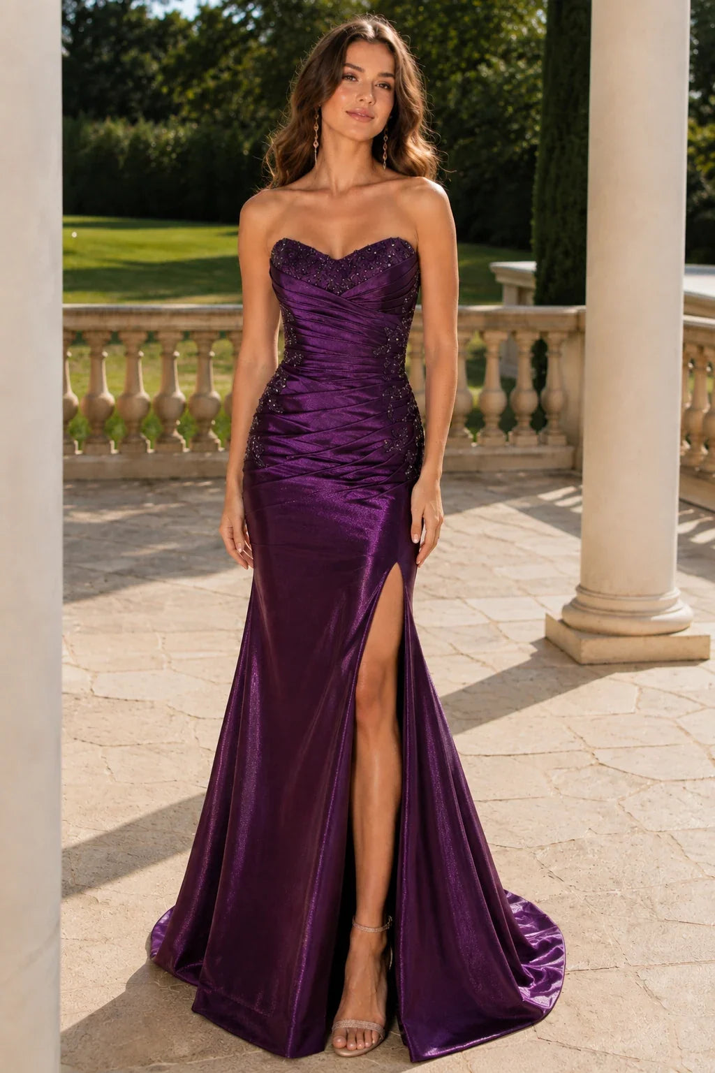 Theodora Strapless Corset Mermaid Prom Dress with Slit