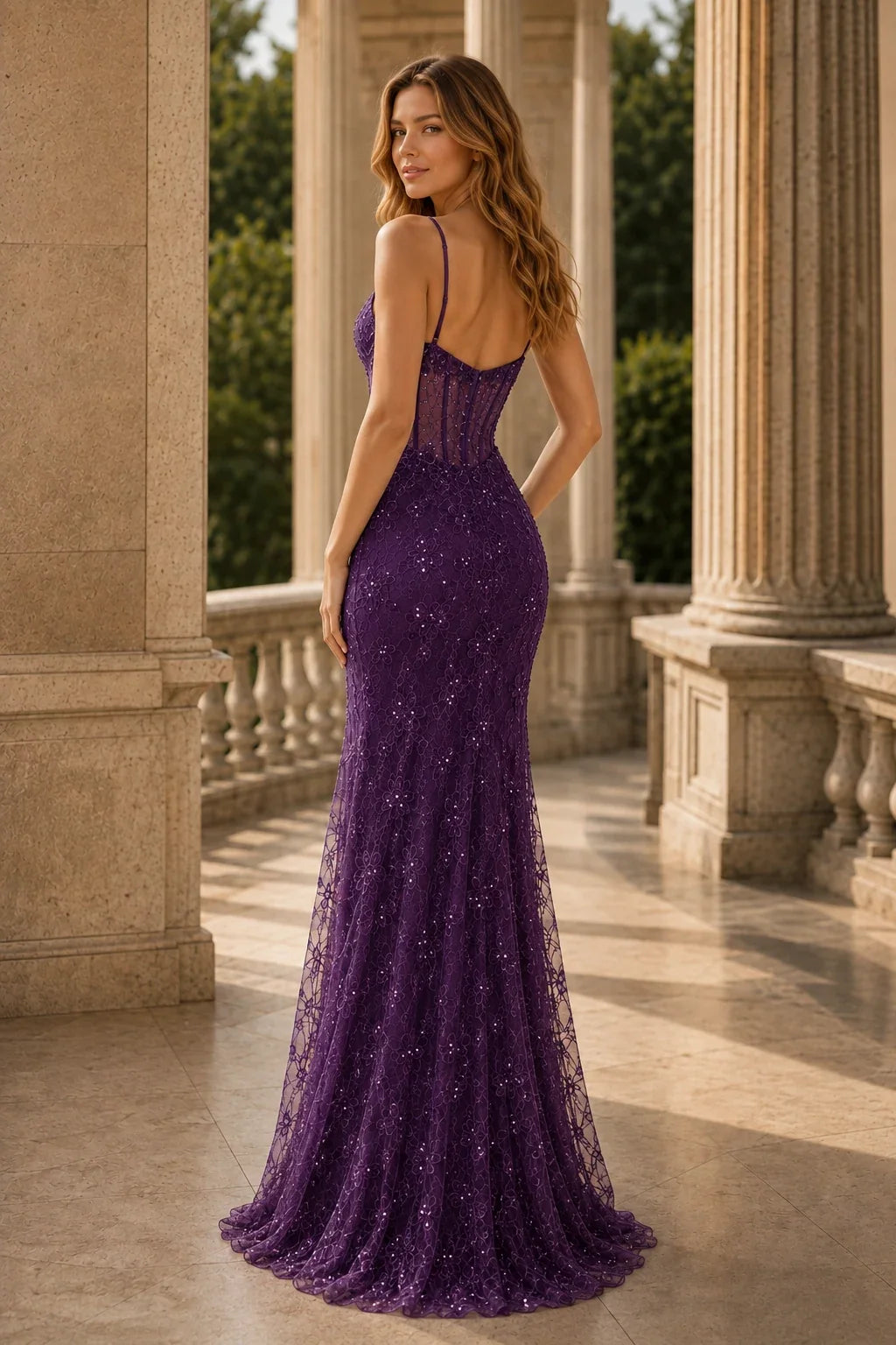 Giselene Spaghetti Strap Lace Mermaid Prom Dress