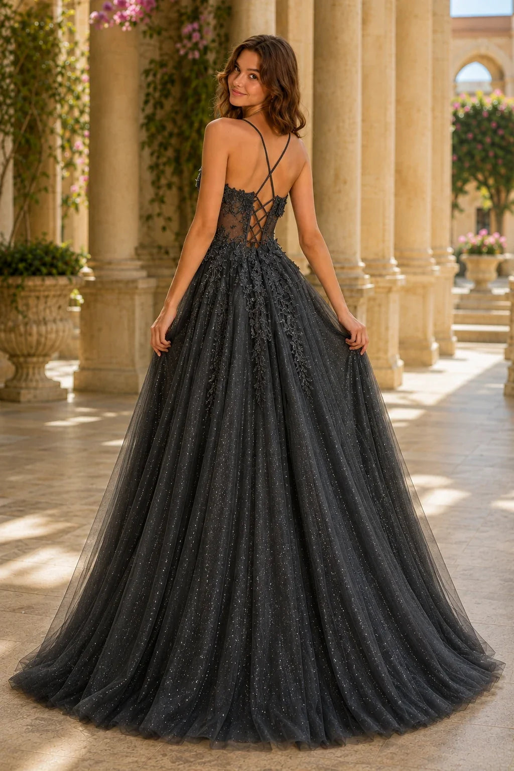 Pavelle Beaded Corset Tulle Ball Gown Prom Dress