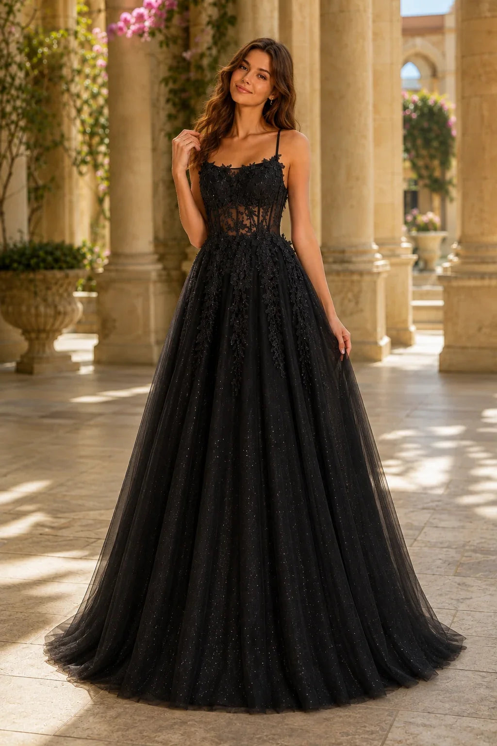 Pavelle Beaded Corset Tulle Ball Gown Prom Dress