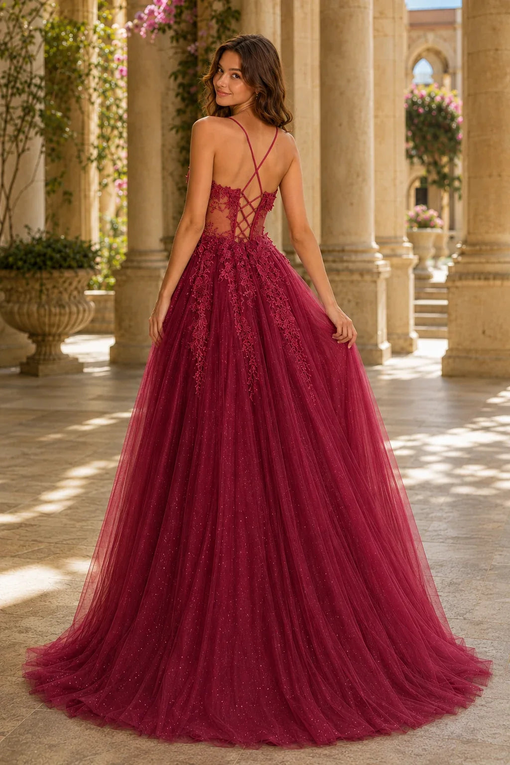 Pavelle Beaded Corset Tulle Ball Gown Prom Dress