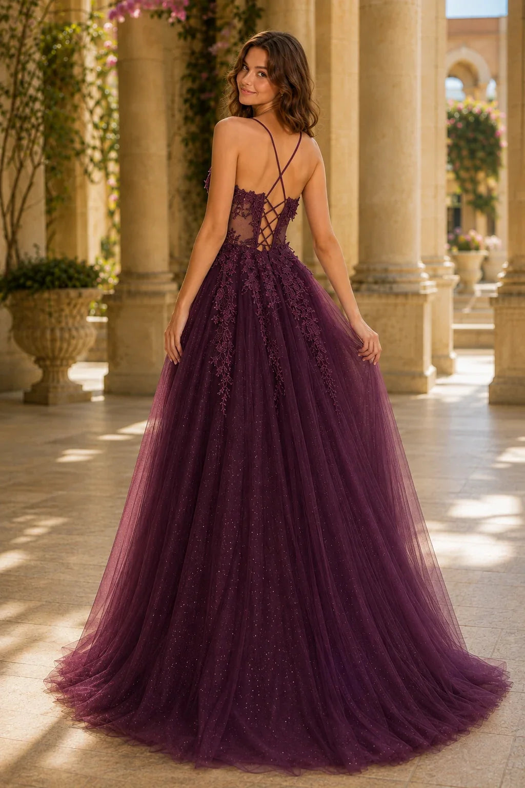 Pavelle Beaded Corset Tulle Ball Gown Prom Dress