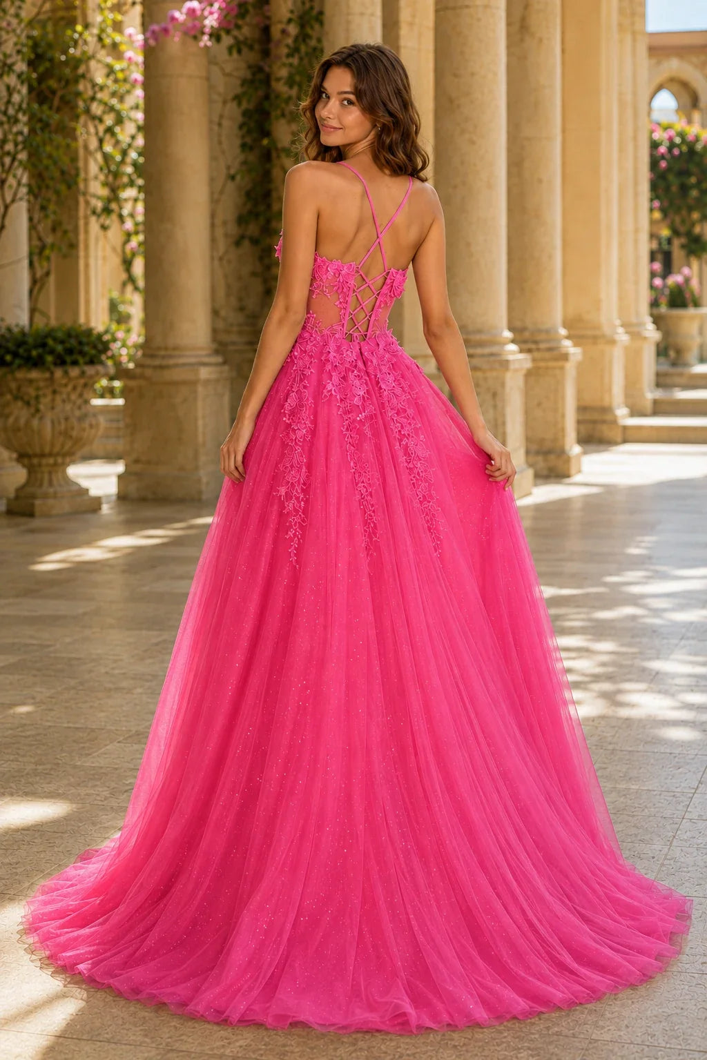 Pavelle Beaded Corset Tulle Ball Gown Prom Dress