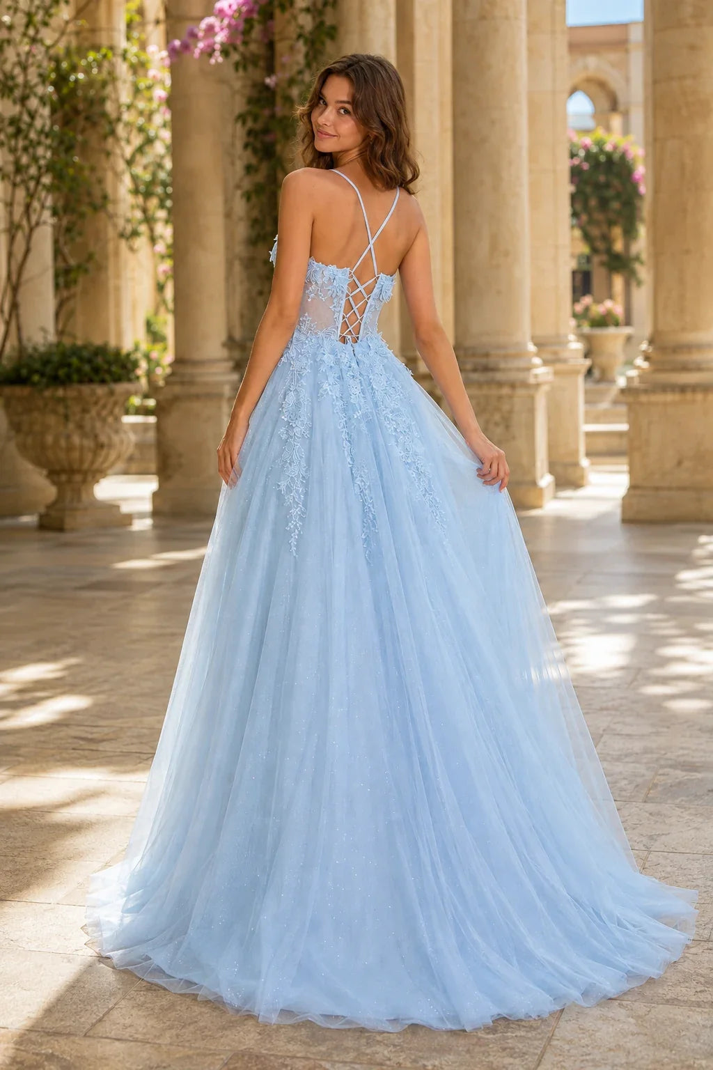 Pavelle Beaded Corset Tulle Ball Gown Prom Dress