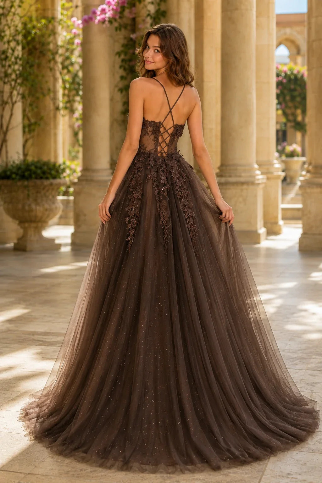Pavelle Beaded Corset Tulle Ball Gown Prom Dress
