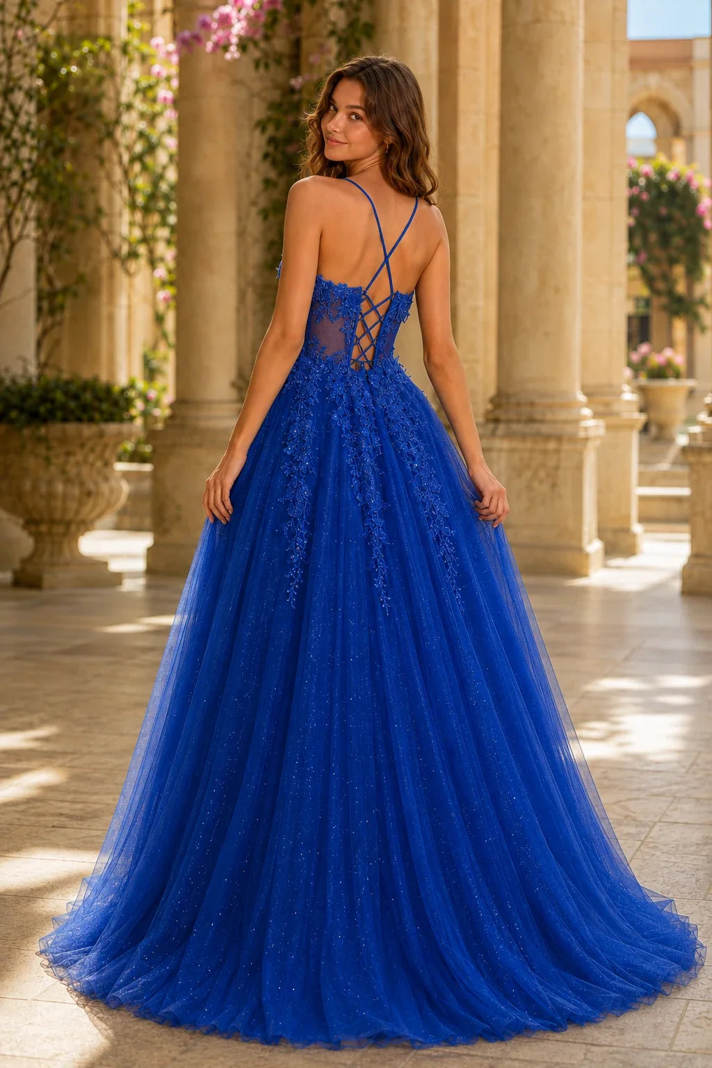 Pavelle Beaded Corset Tulle Ball Gown Prom Dress