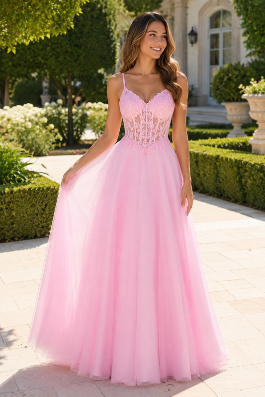 Solara Sweetheart Corset Tulle Ball Gown Prom Dress