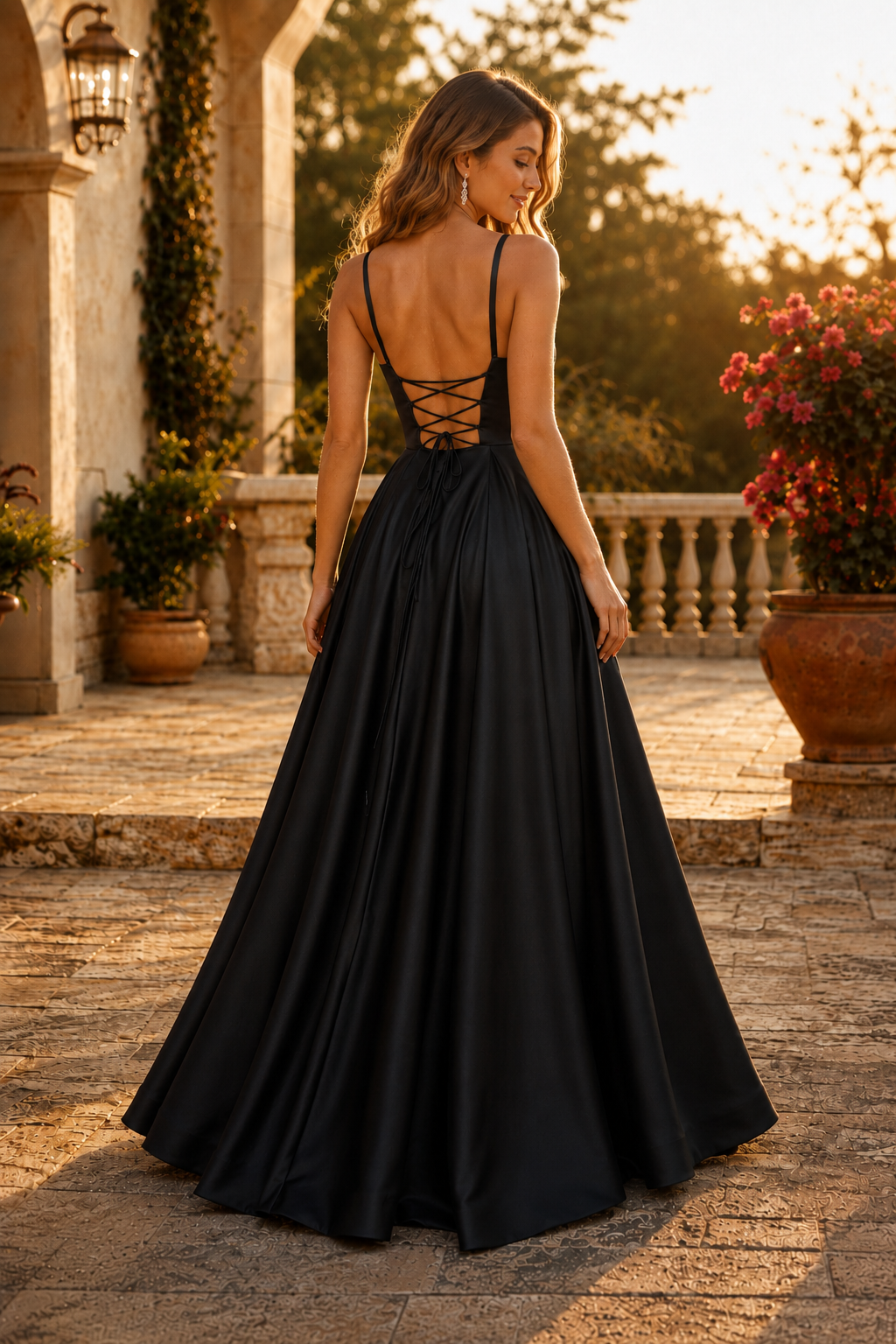 Kalvara A Line Sweetheart Floor Length Satin Prom Dress