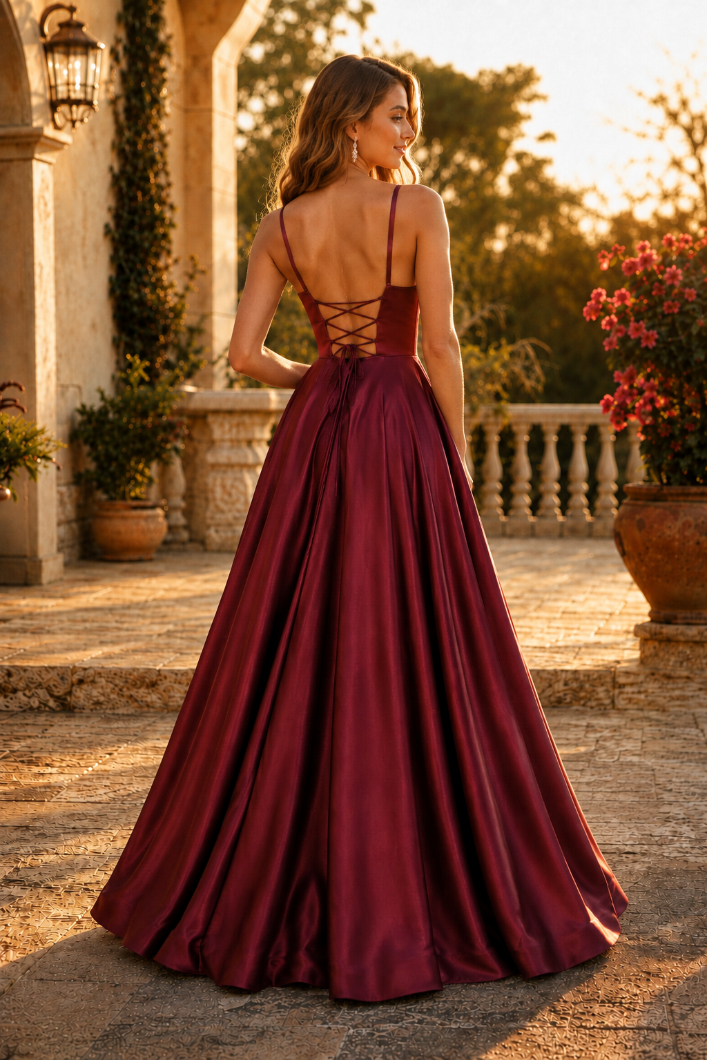 Kalvara A Line Sweetheart Floor Length Satin Prom Dress