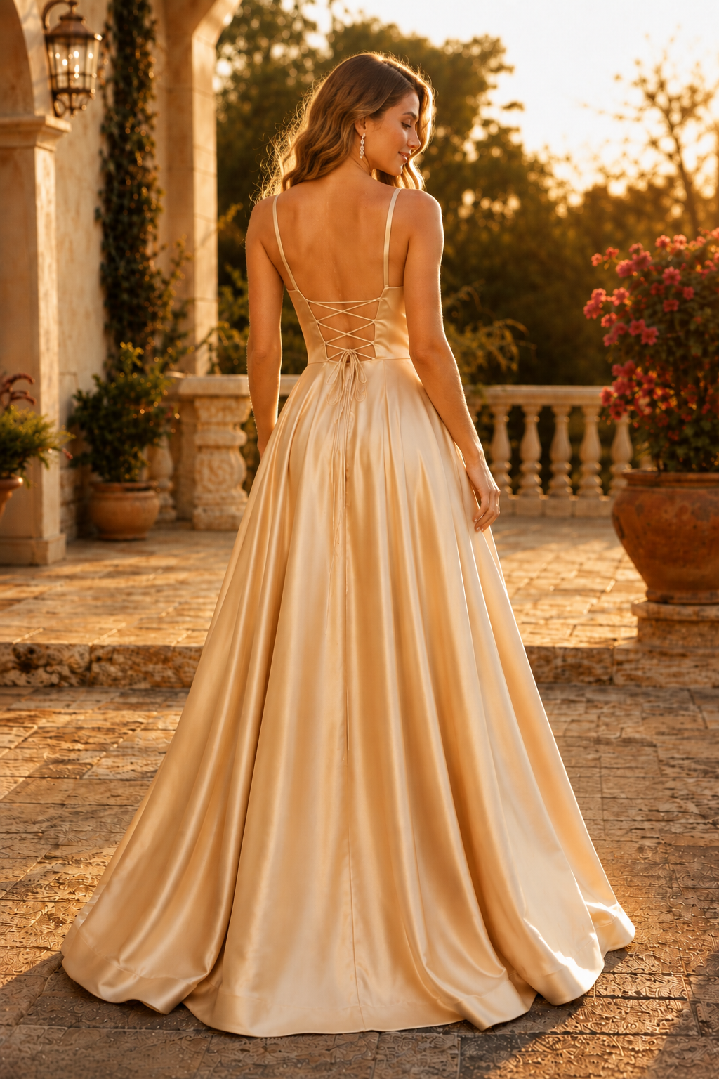 Kalvara A Line Sweetheart Floor Length Satin Prom Dress