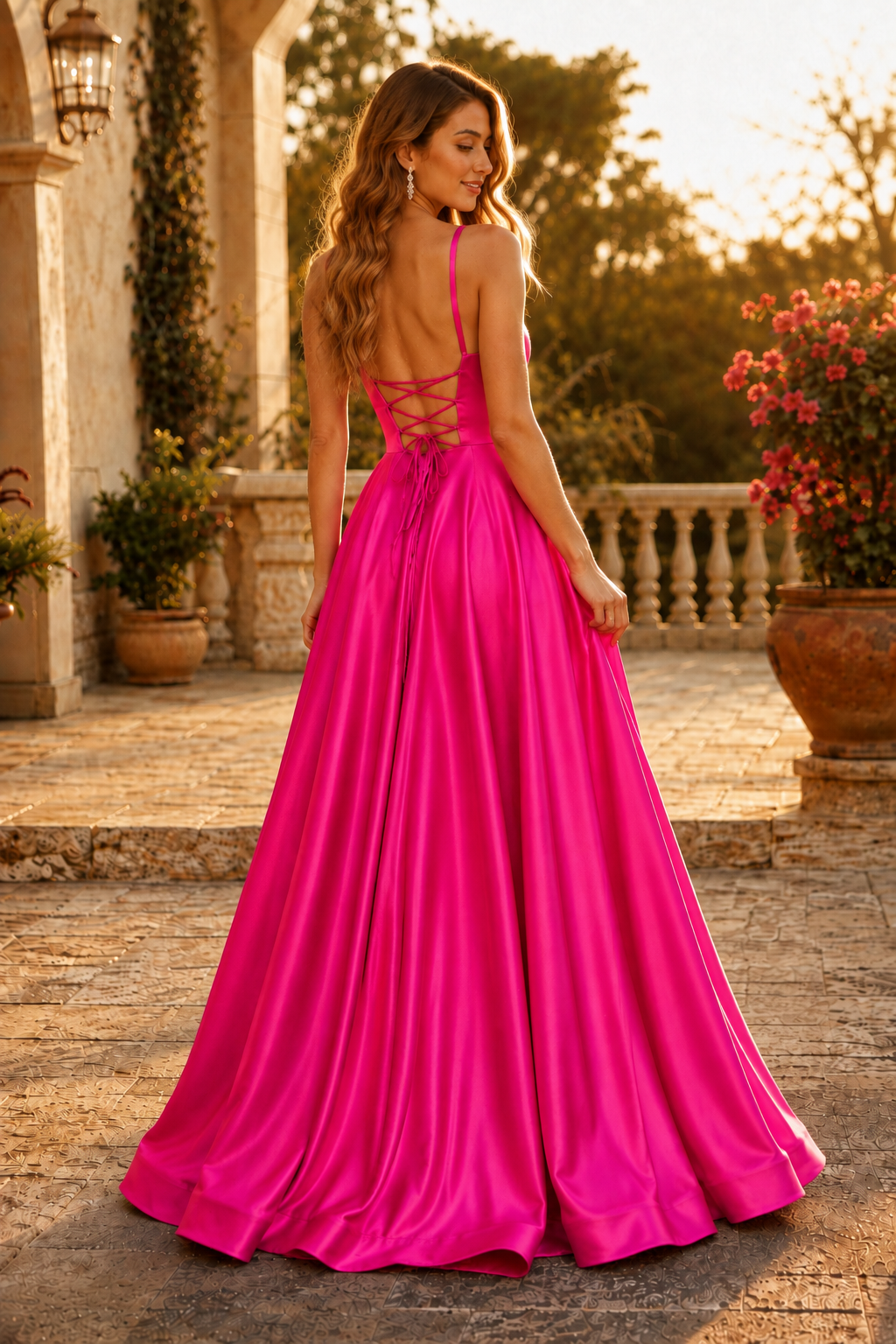 Kalvara A Line Sweetheart Floor Length Satin Prom Dress