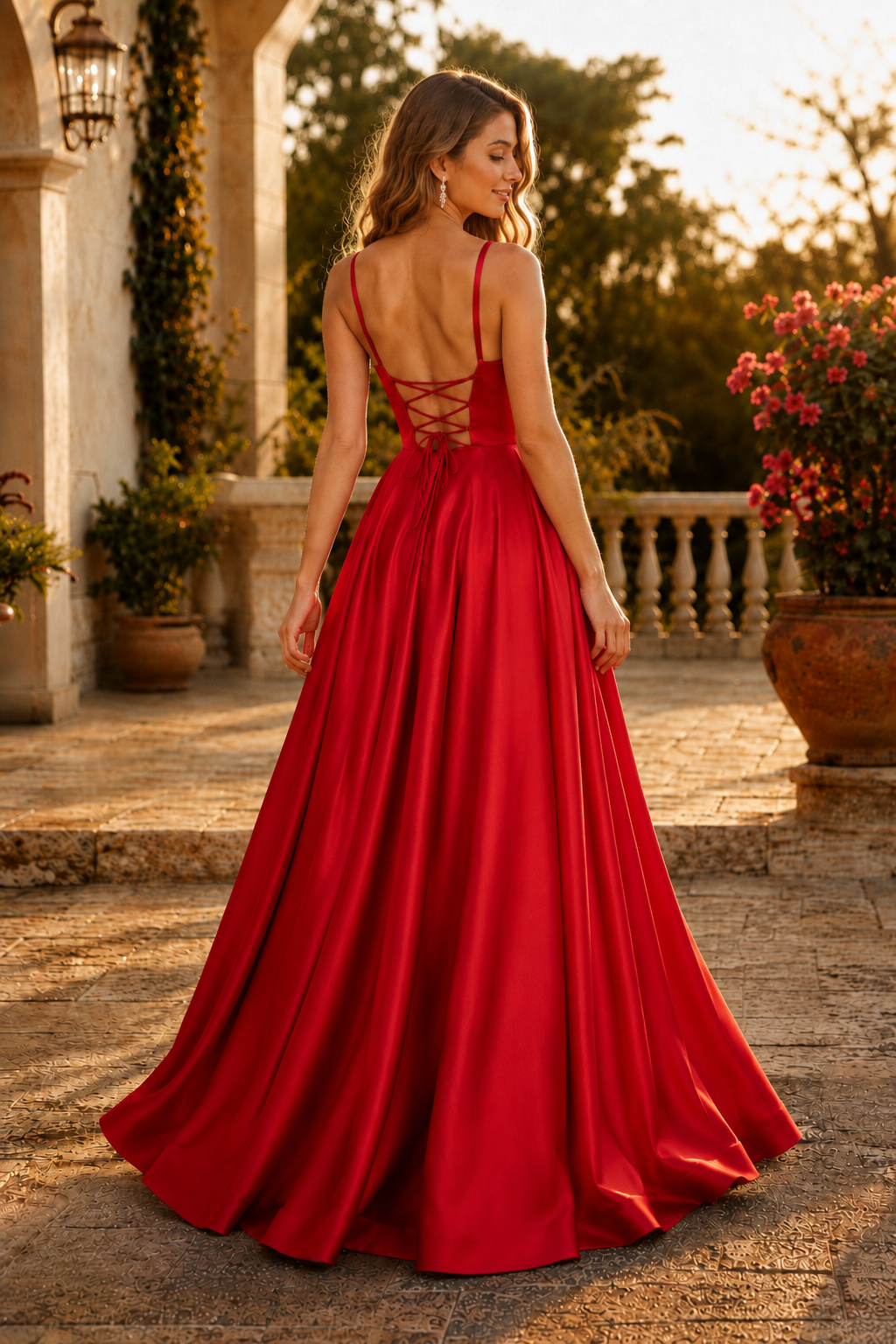 Kalvara A Line Sweetheart Floor Length Satin Prom Dress