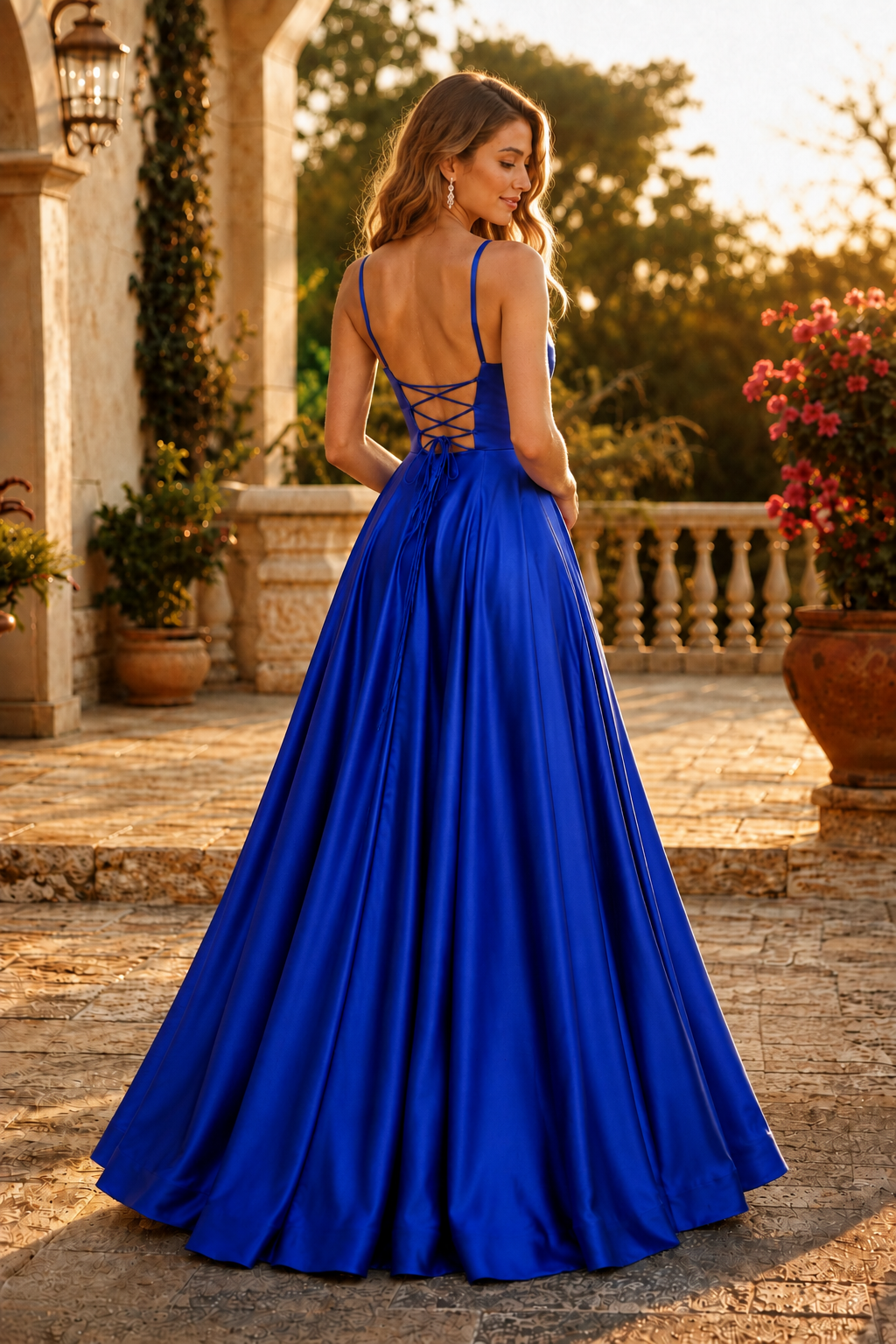 Kalvara A Line Sweetheart Floor Length Satin Prom Dress