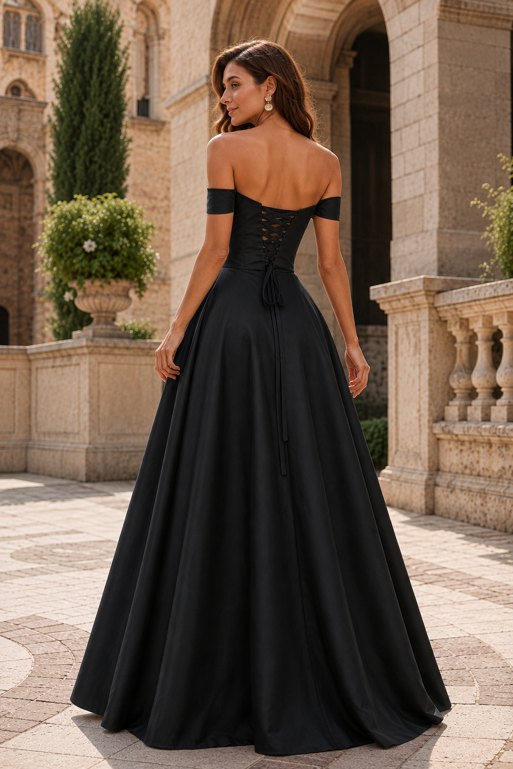 Jorvara Off-the-Shoulder Sweetheart Gown with Slit Prom Dress