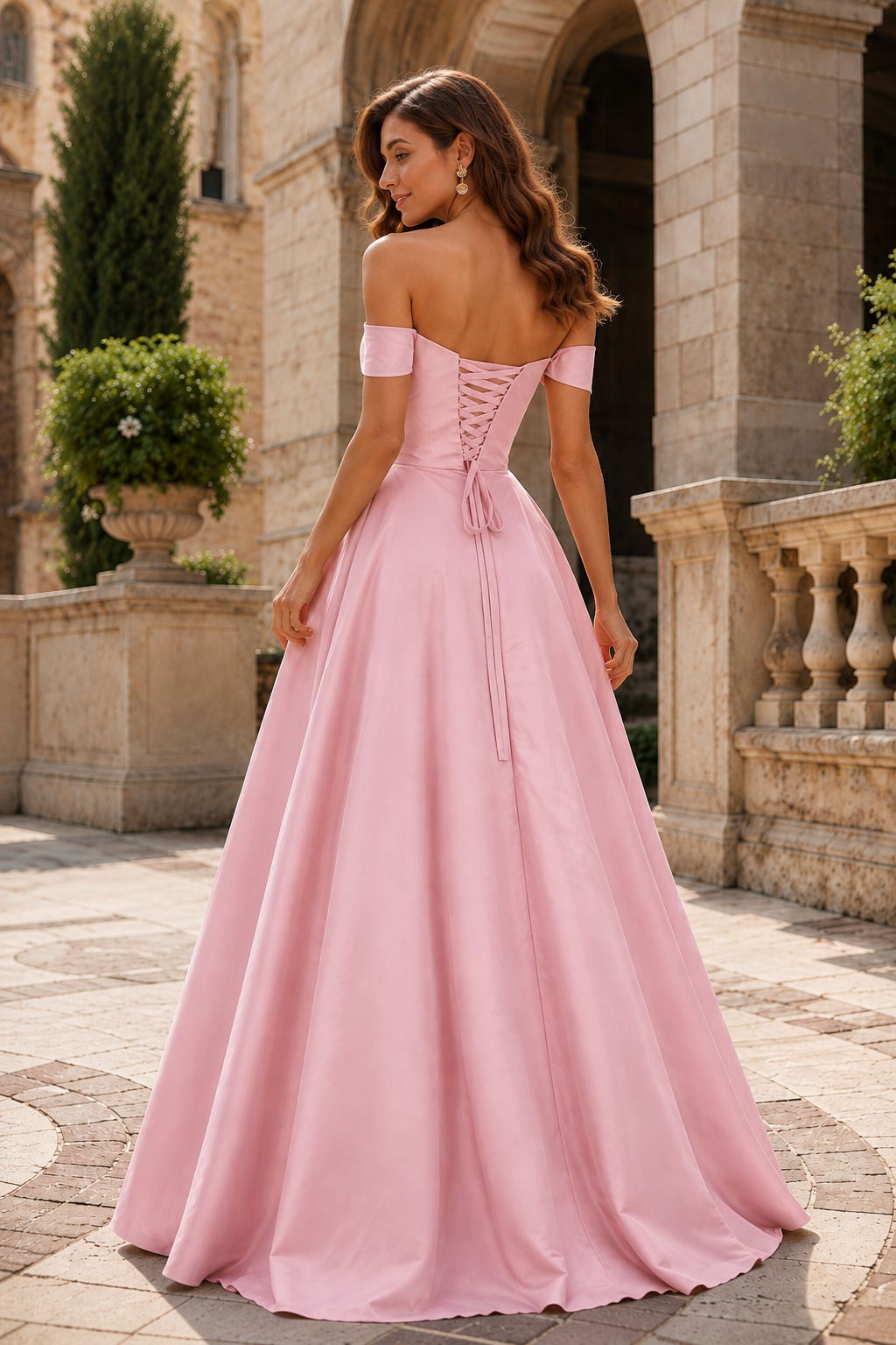 Jorvara Off-the-Shoulder Sweetheart Gown with Slit Prom Dress