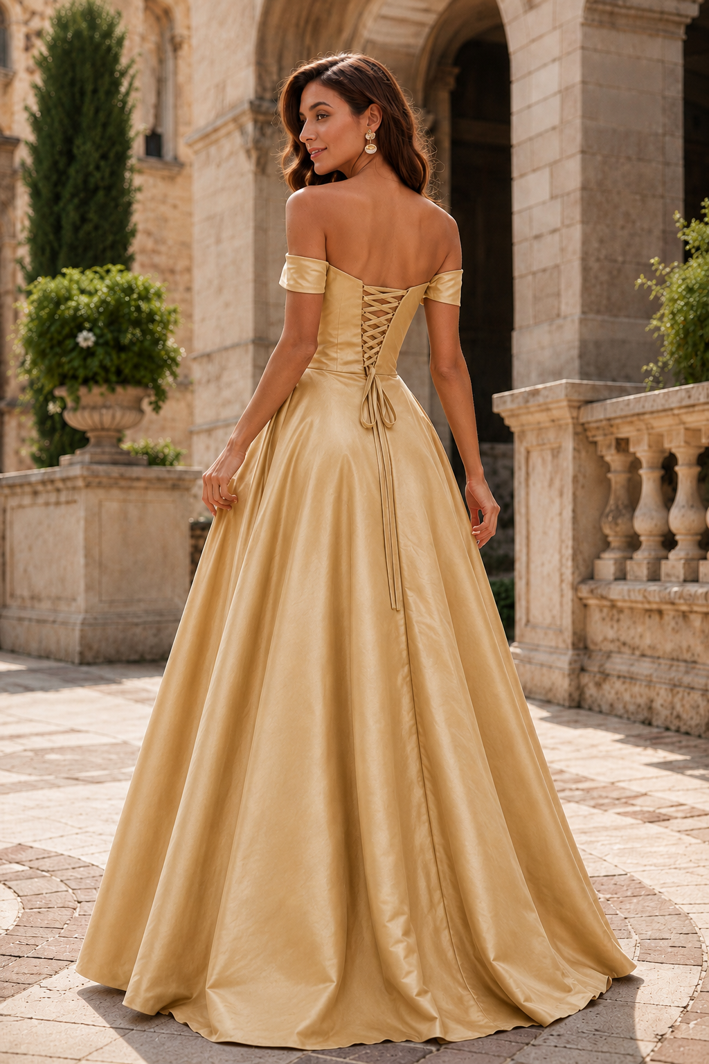 Jorvara Off-the-Shoulder Sweetheart Gown with Slit Prom Dress