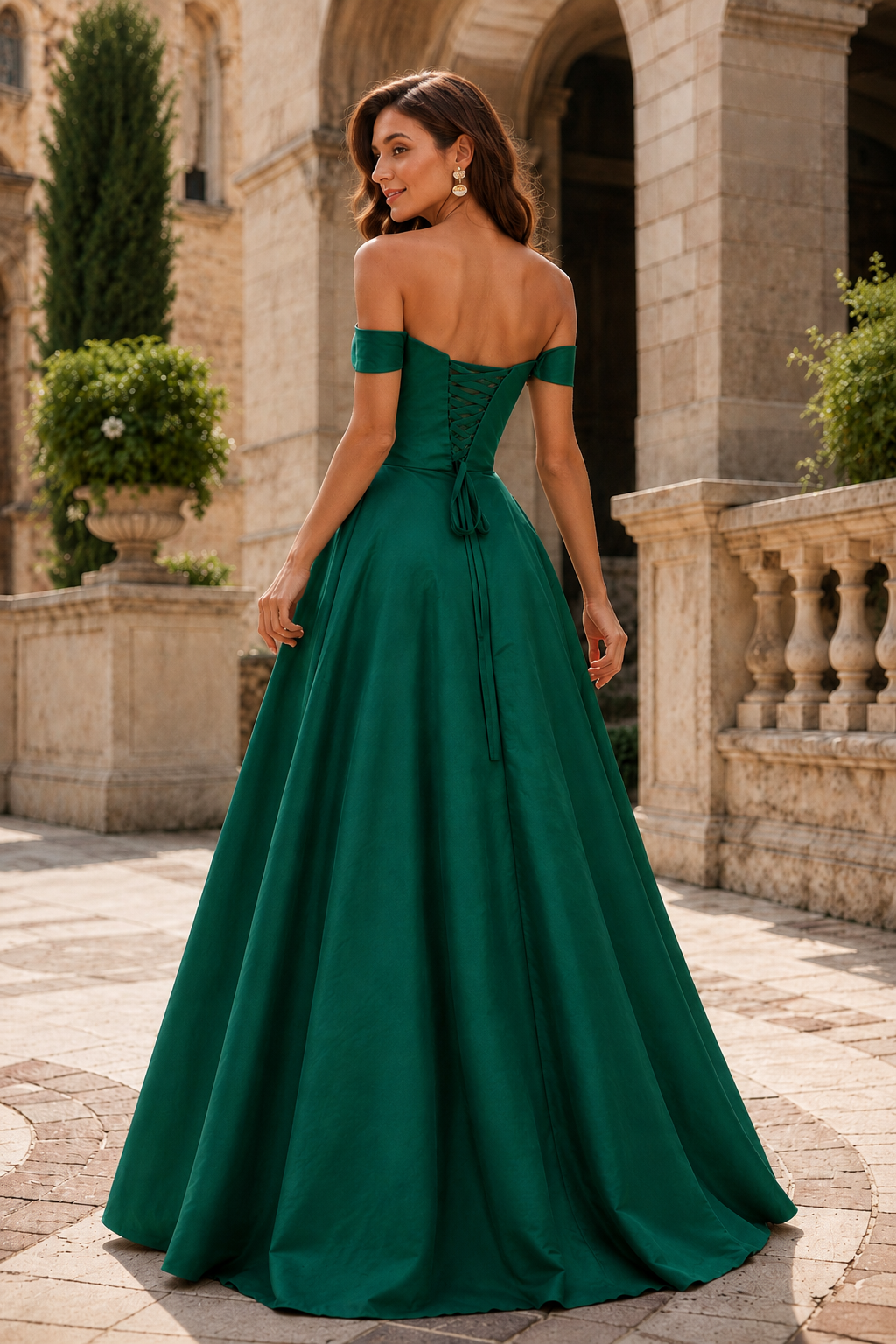 Jorvara Off-the-Shoulder Sweetheart Gown with Slit Prom Dress