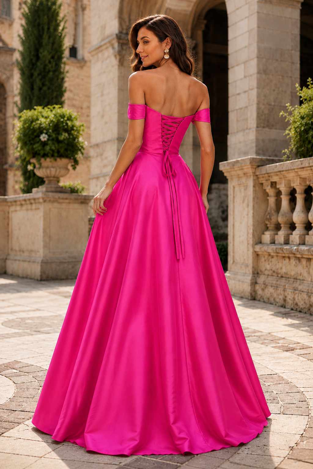 Jorvara Off-the-Shoulder Sweetheart Gown with Slit Prom Dress