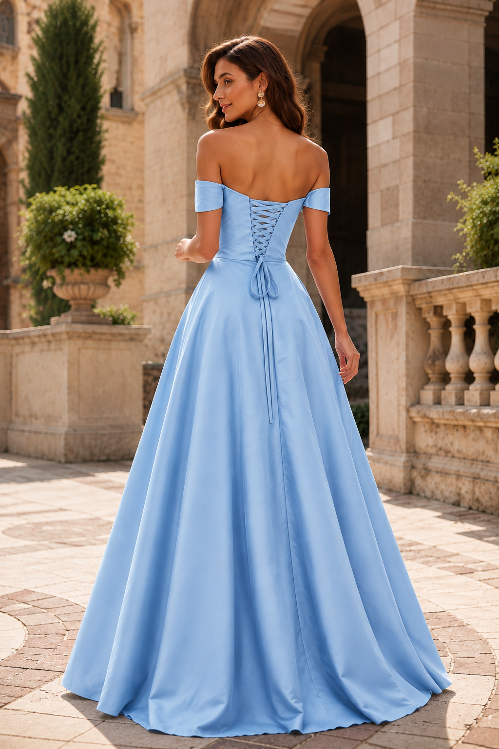 Jorvara Off-the-Shoulder Sweetheart Gown with Slit Prom Dress