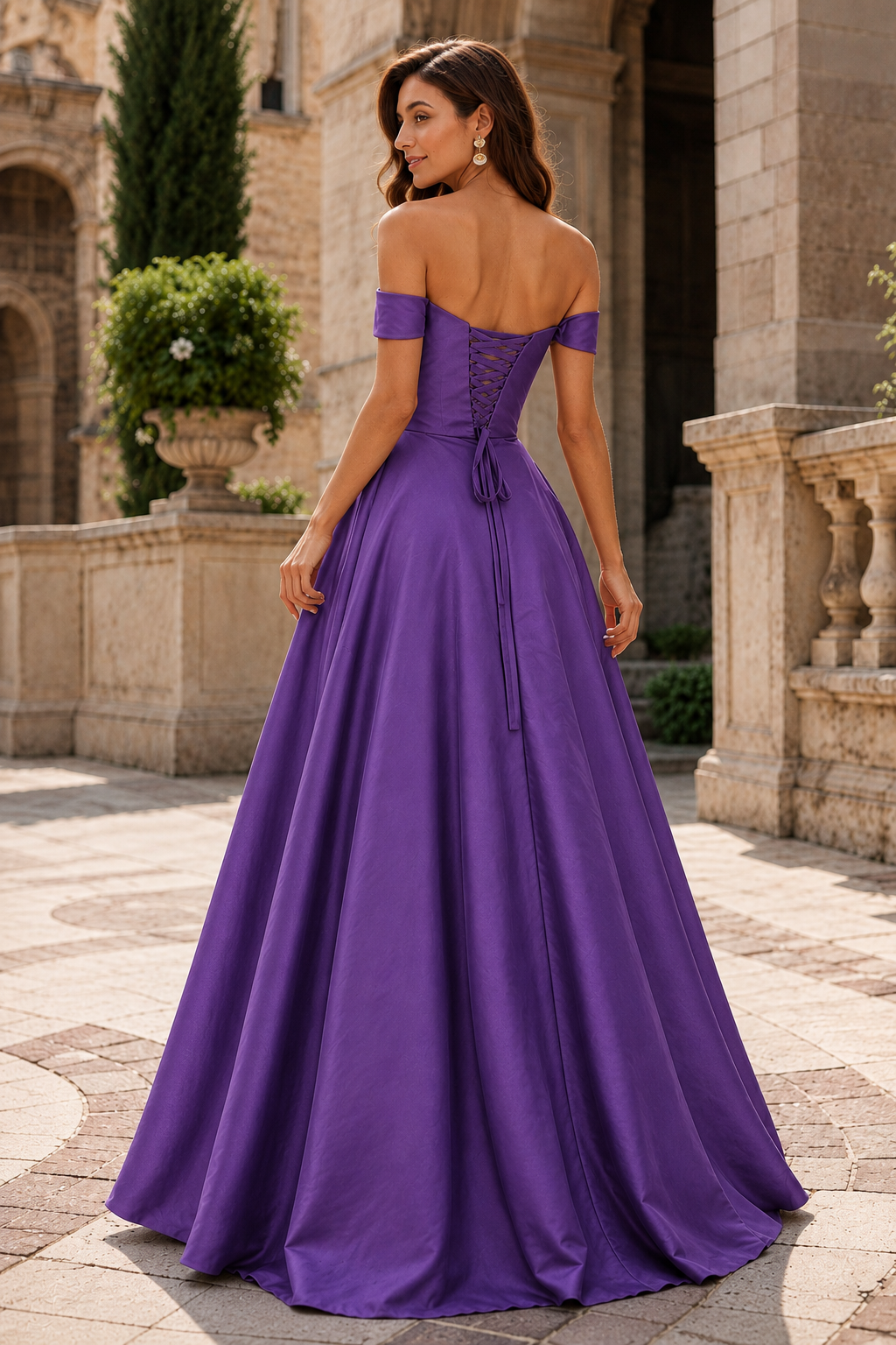 Jorvara Off-the-Shoulder Sweetheart Gown with Slit Prom Dress