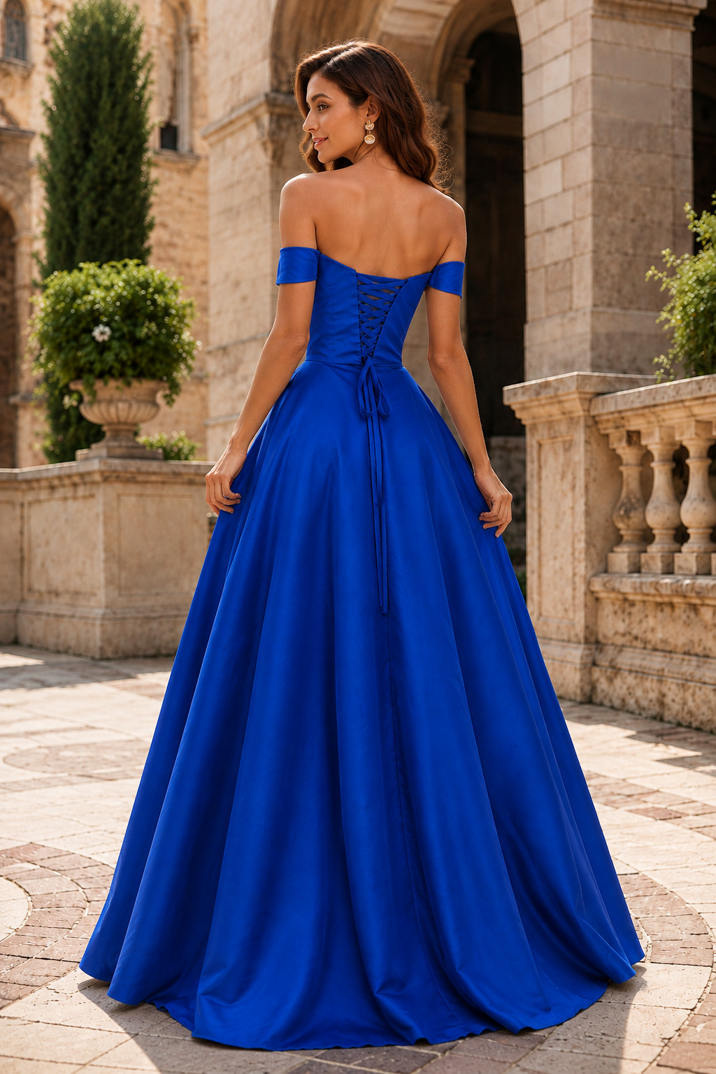 Jorvara Off-the-Shoulder Sweetheart Gown with Slit Prom Dress