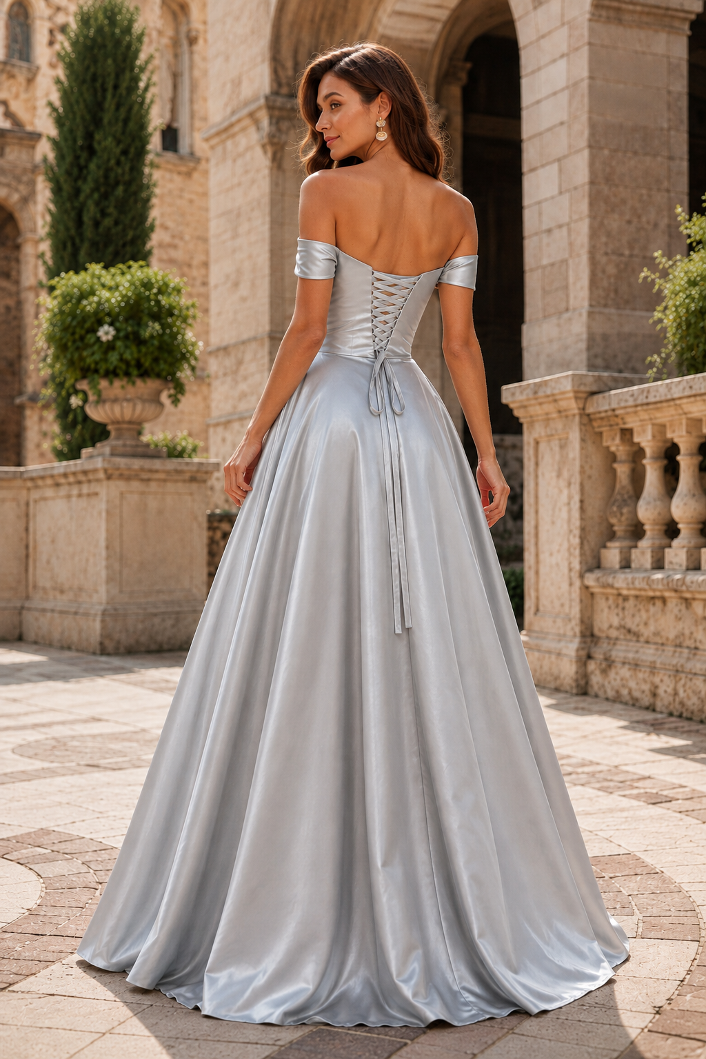 Jorvara Off-the-Shoulder Sweetheart Gown with Slit Prom Dress