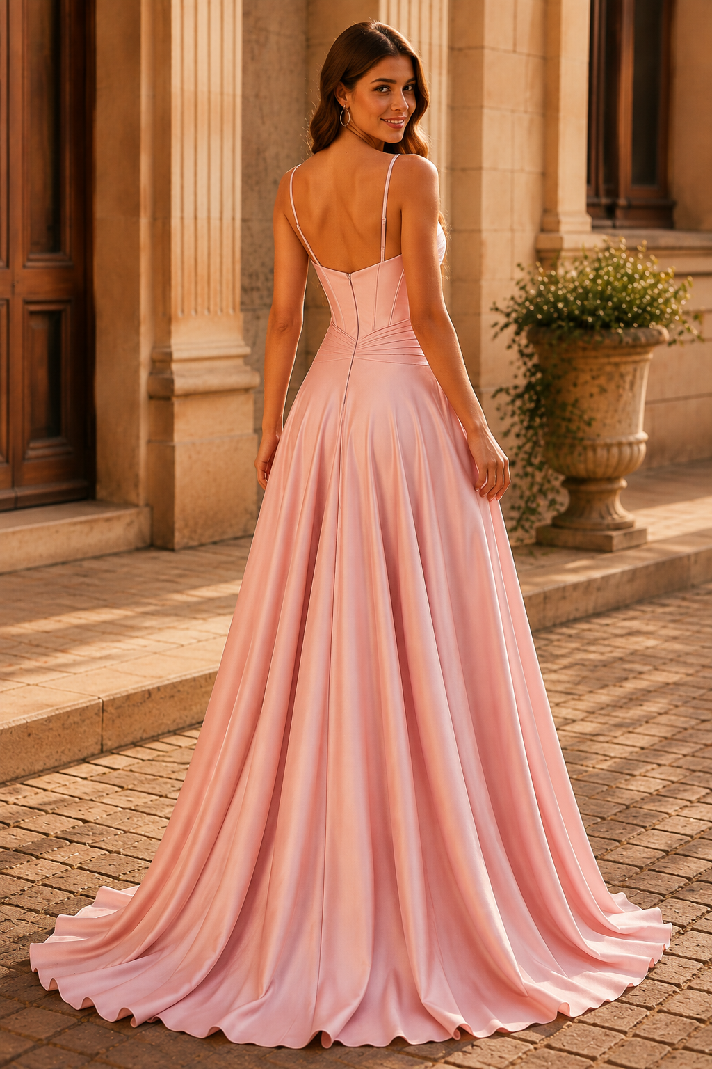 Jorbelle Strapless Fitted Gown with Slit Prom Dress