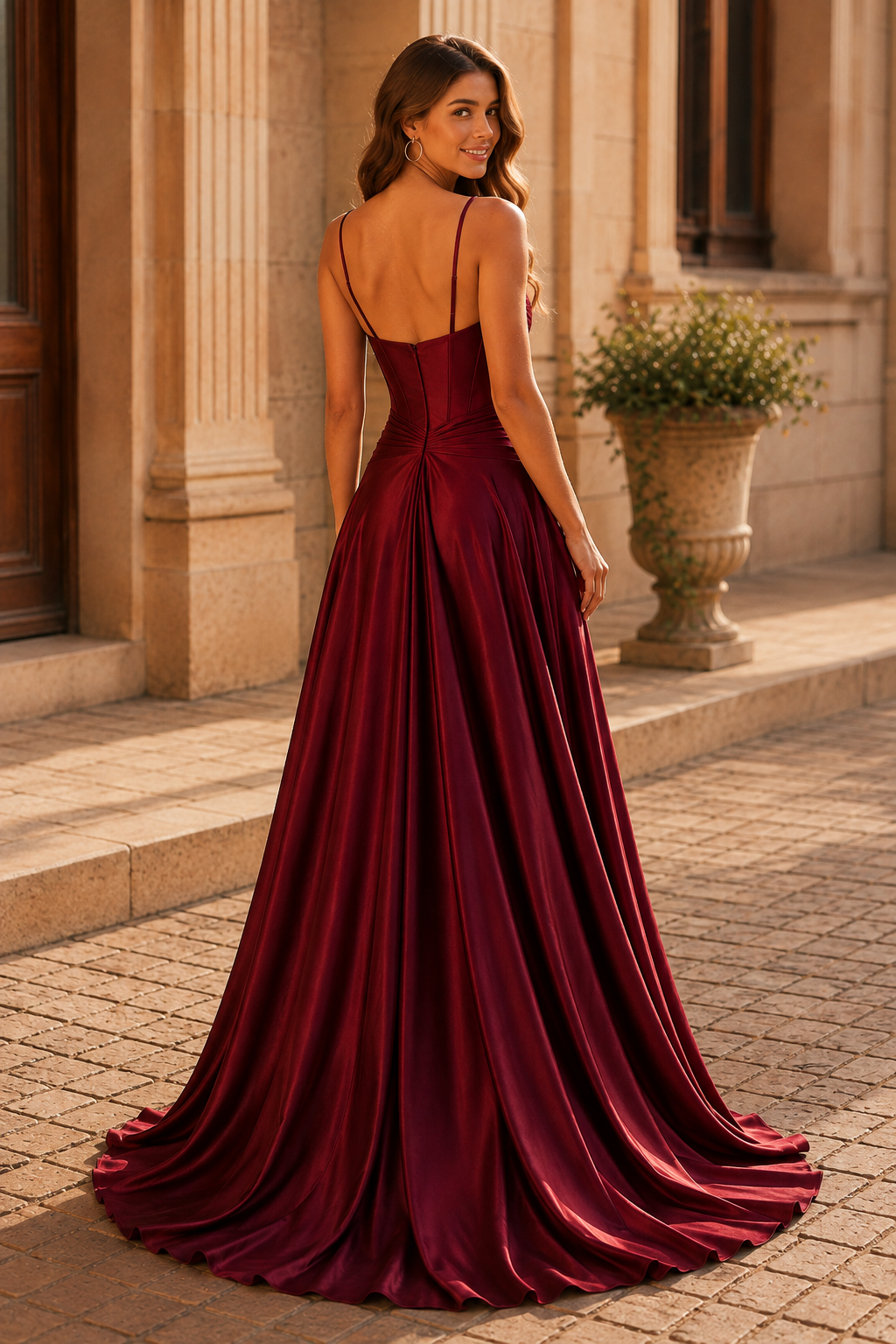 Jorbelle Strapless Fitted Gown with Slit Prom Dress