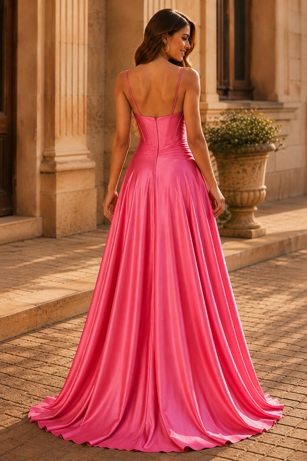 Jorbelle Strapless Fitted Gown with Slit Prom Dress
