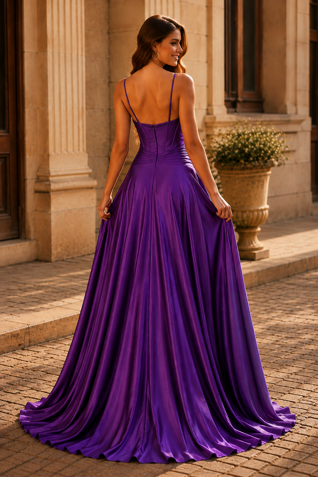 Jorbelle Strapless Fitted Gown with Slit Prom Dress