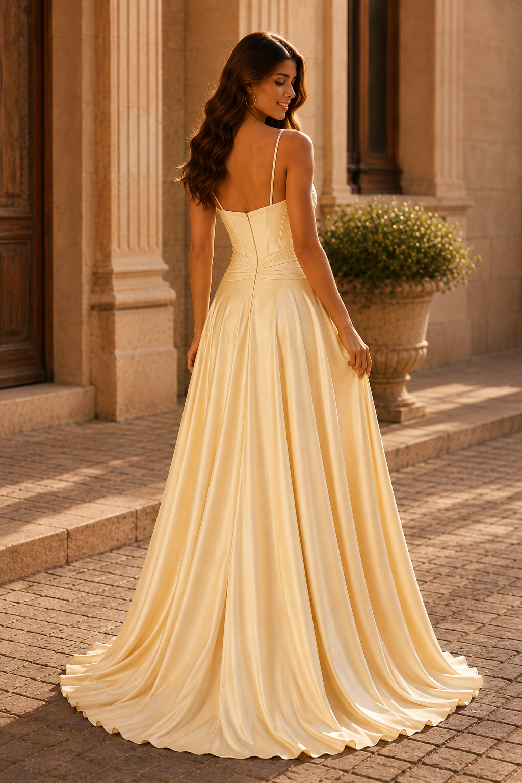 Jorbelle Strapless Fitted Gown with Slit Prom Dress