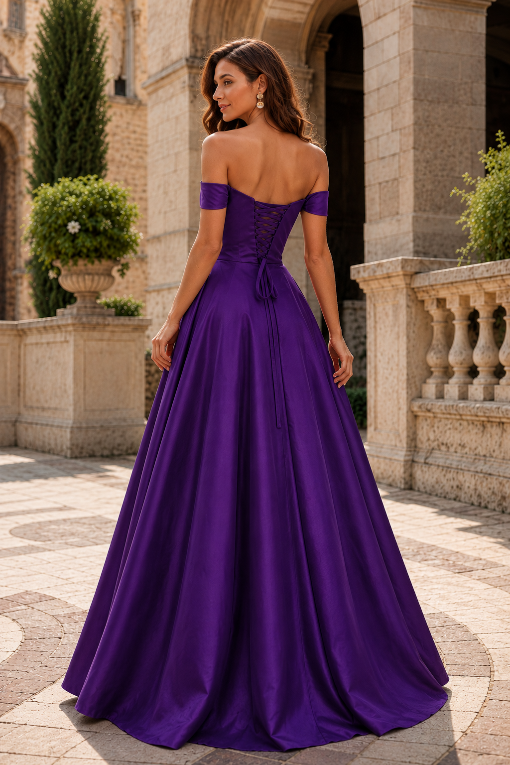 Jorselle Off-the-Shoulder Draped Ball Gown Prom Dress