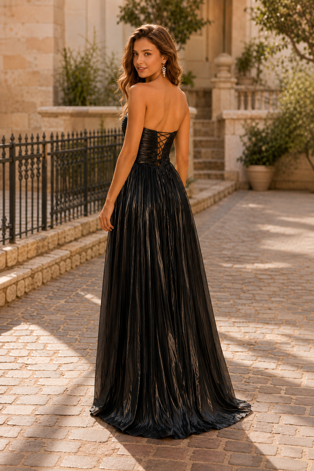 Jorria Strapless Embellished Ball Gown Prom Dress