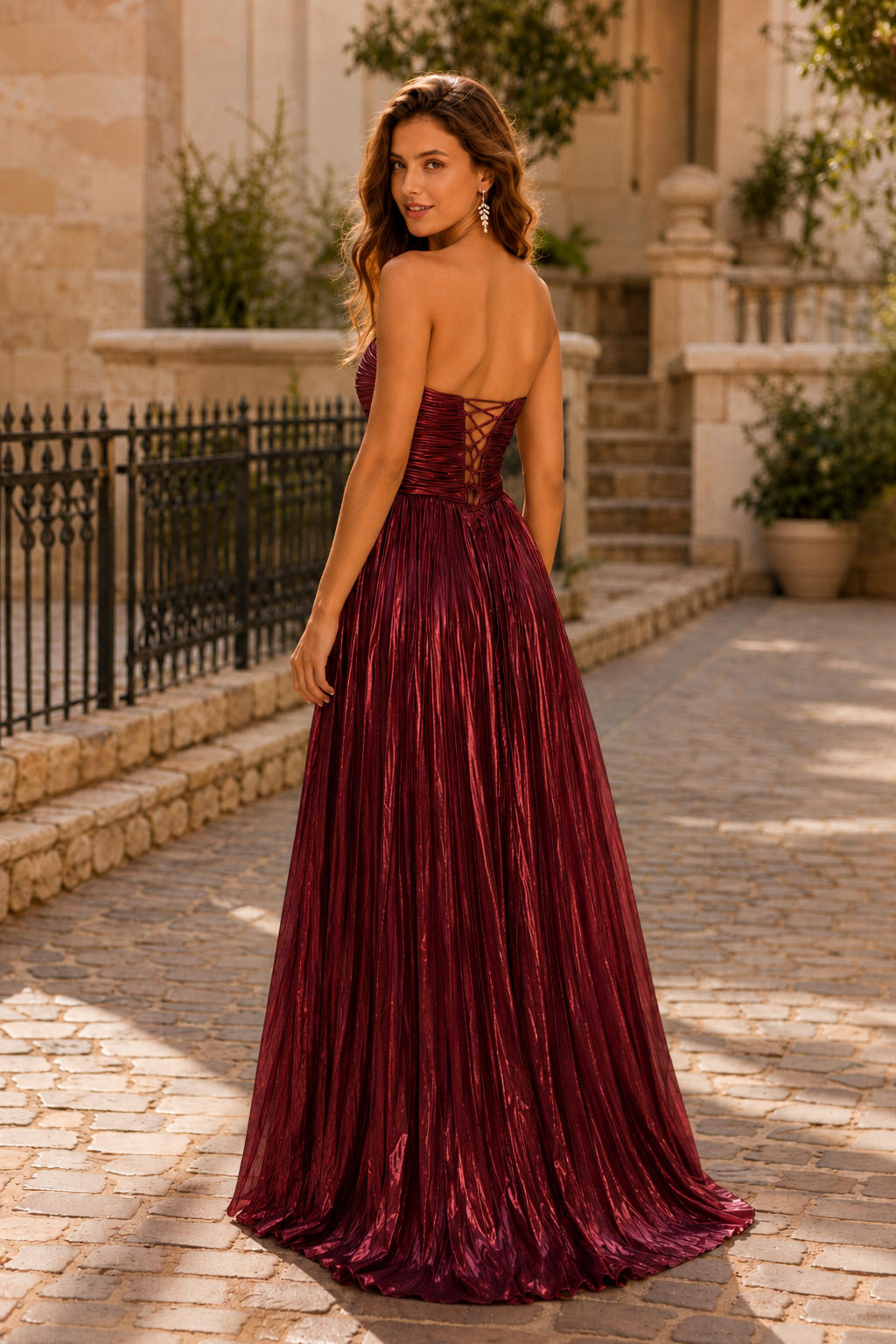 Jorria Strapless Embellished Ball Gown Prom Dress