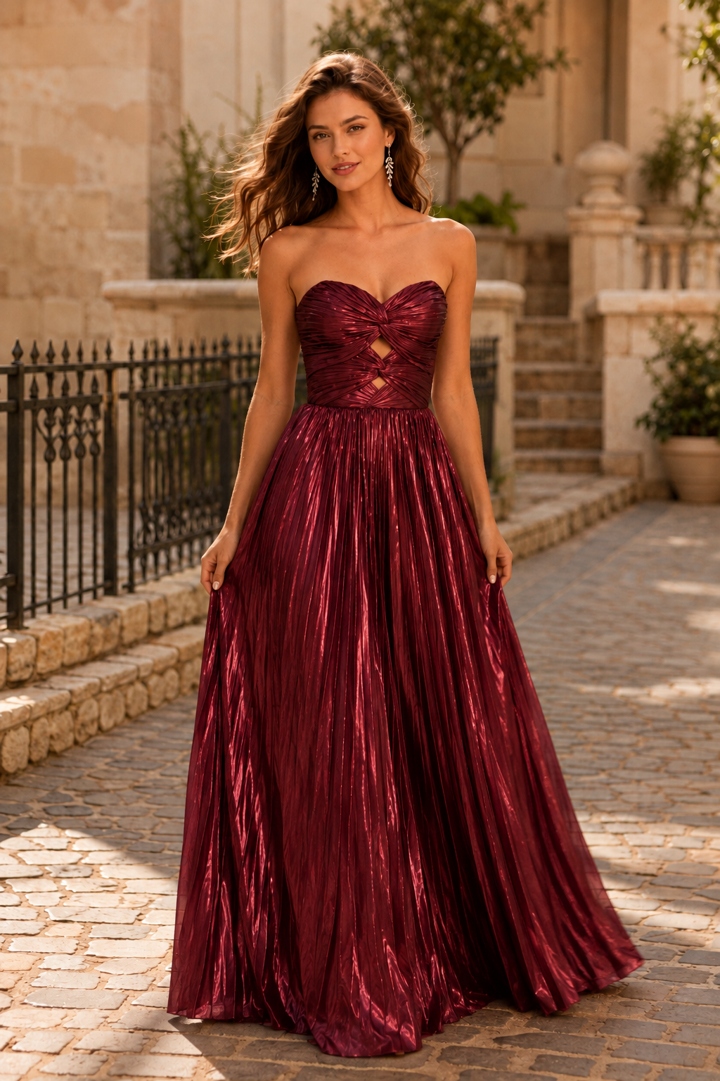 Jorria Strapless Embellished Ball Gown Prom Dress