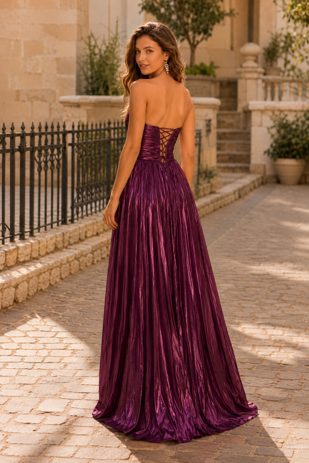 Jorria Strapless Embellished Ball Gown Prom Dress