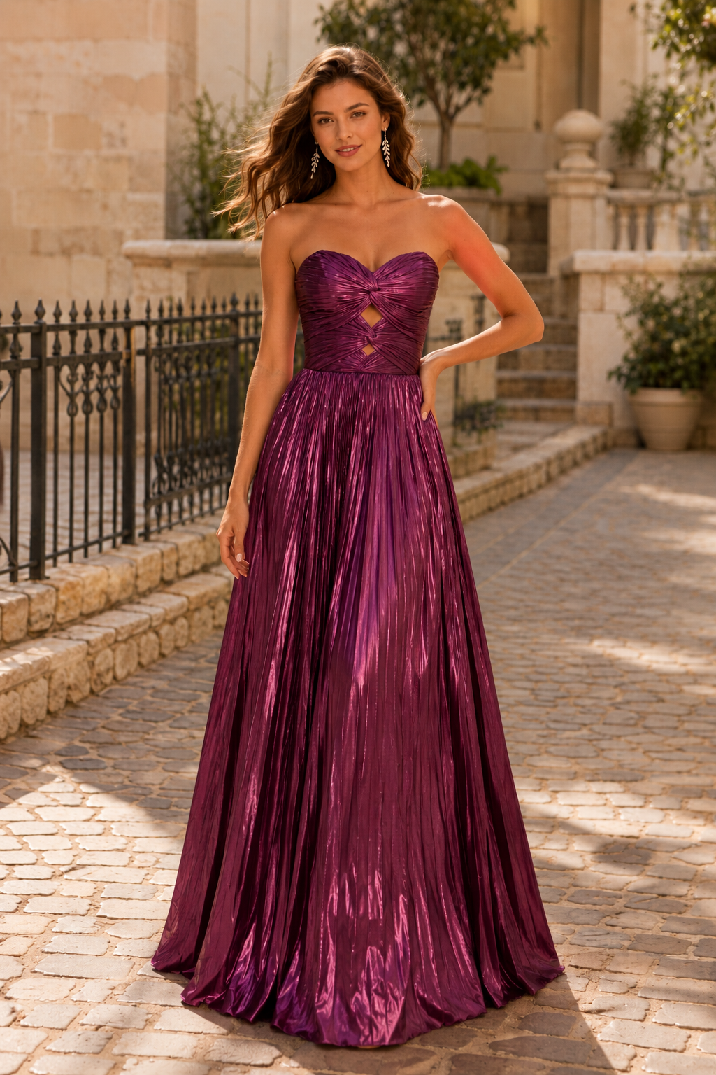 Jorria Strapless Embellished Ball Gown Prom Dress