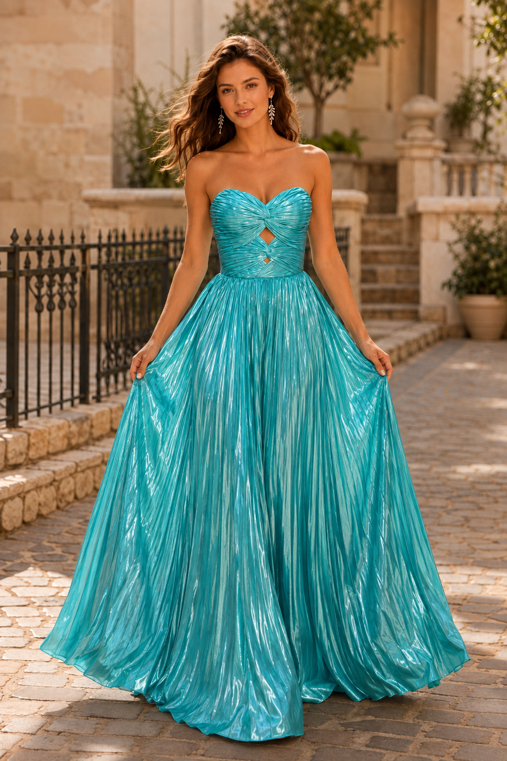 Jorria Strapless Embellished Ball Gown Prom Dress