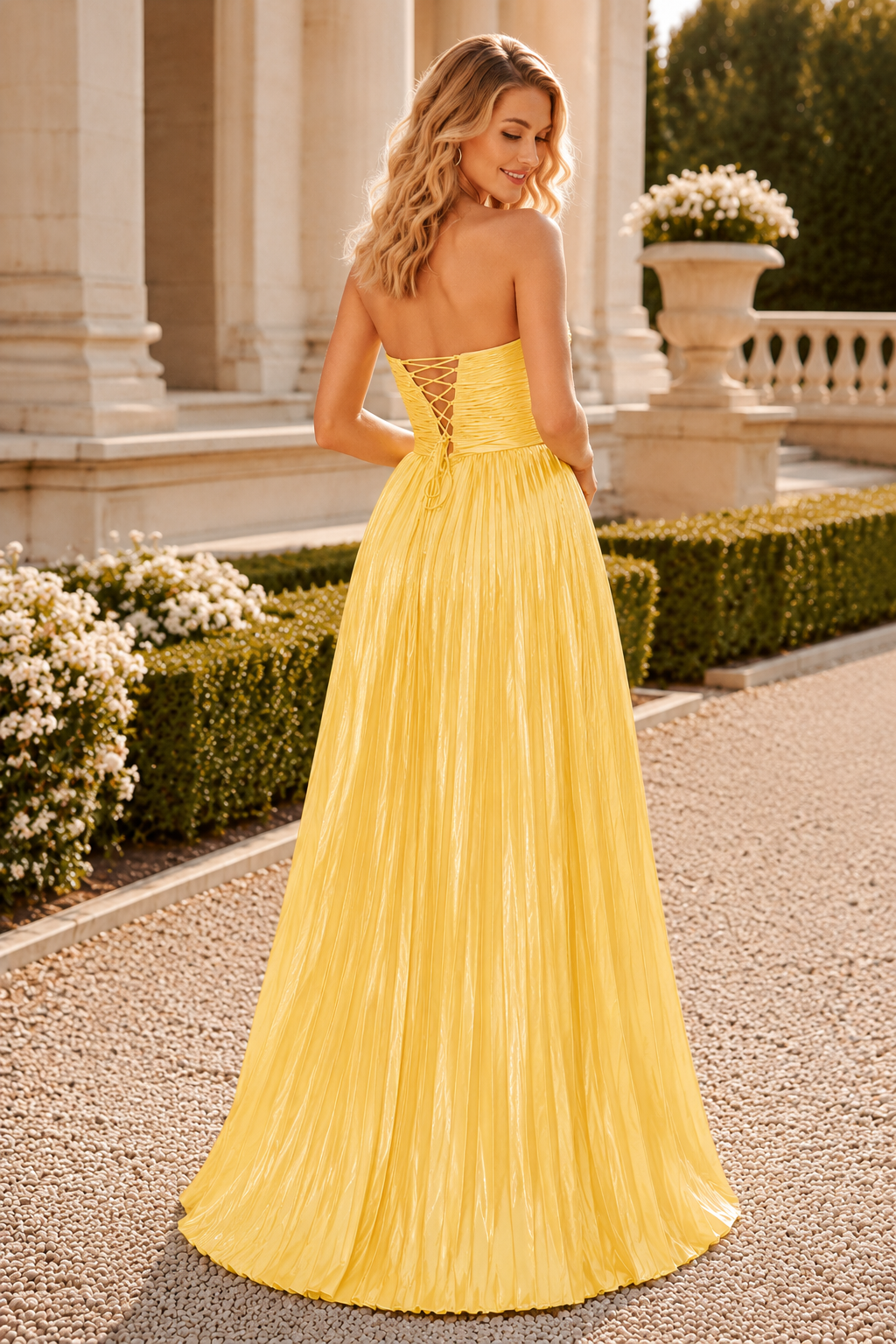 Jornette Turquoise Strapless Embellished Gown with Slit Prom Dress
