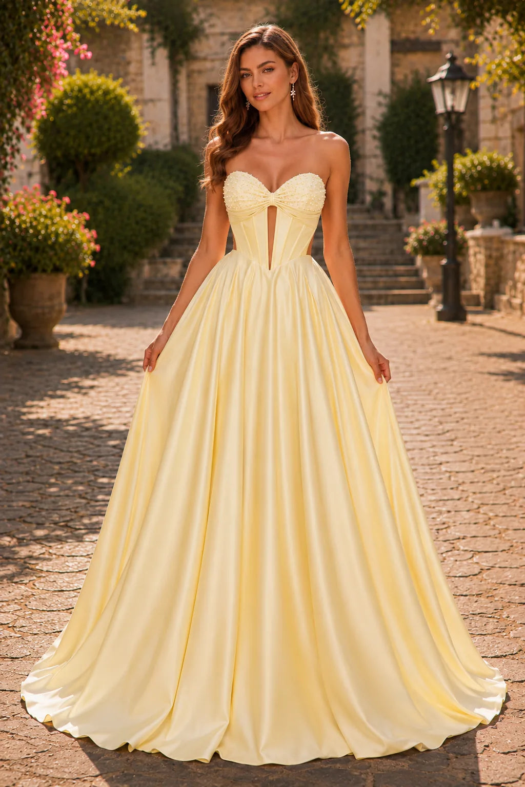 Helrienne Light Strapless Corset Ball Gown Prom Dress