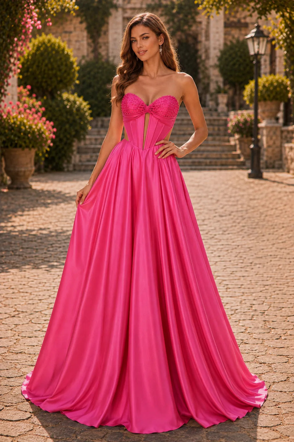 Helrienne Light Strapless Corset Ball Gown Prom Dress