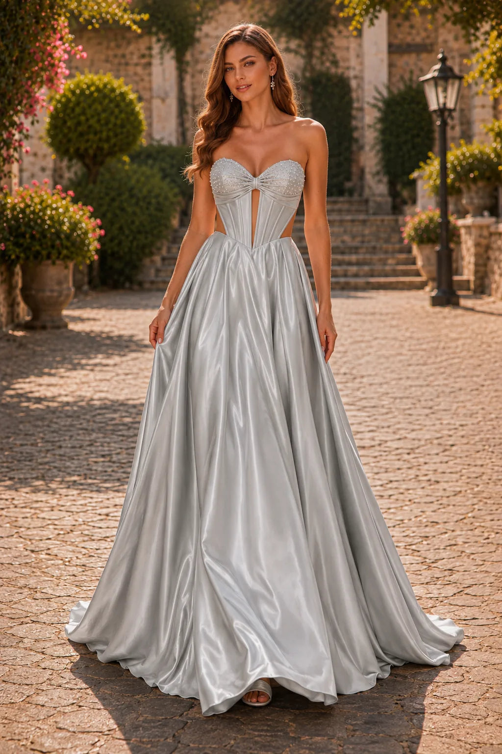 Helrienne Light Strapless Corset Ball Gown Prom Dress